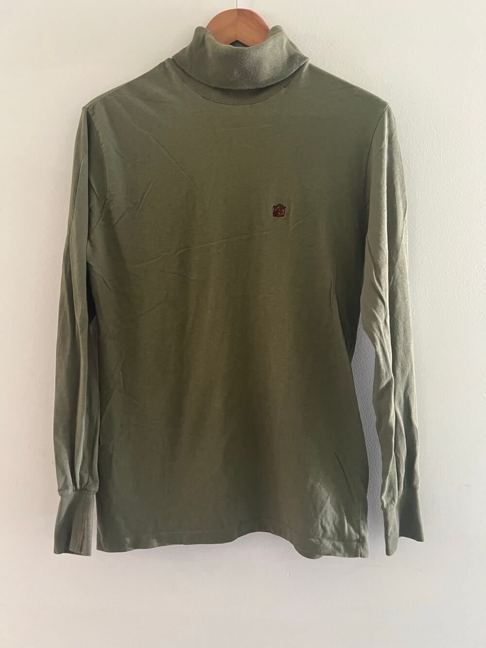 Vintage Chaps Ralph Lauren Men's Cotton Turtleneck Army Green Red Medium JL